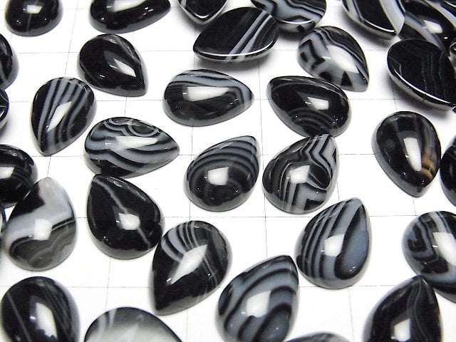 [Video] Stripe Onyx AAA Pear shape Cabochon 14x10mm 2pcs $1.69!