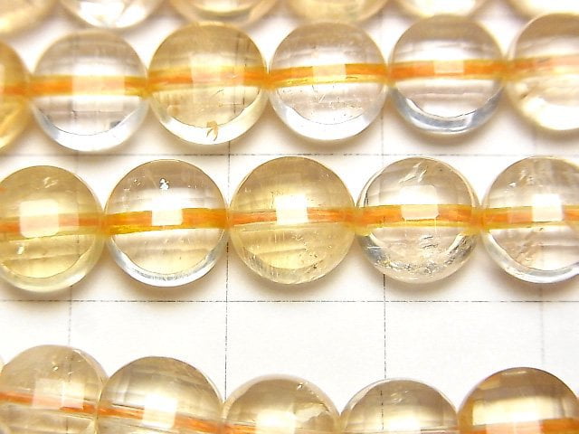 [Video]High Quality!  Citrine AA+ Faceted Coin 8x8x5mm half or 1strand beads (aprx.15inch/38cm)