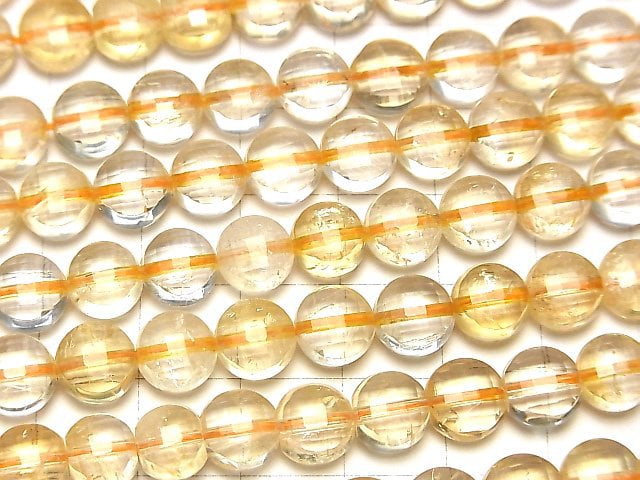 [Video]High Quality!  Citrine AA+ Faceted Coin 8x8x5mm half or 1strand beads (aprx.15inch/38cm)