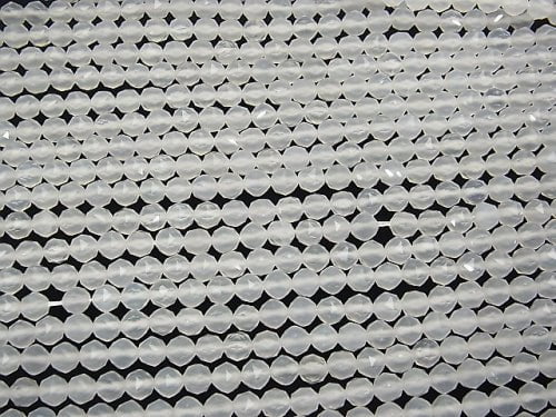 [Video] High Quality! 1strand $7.79! White Chalcedony AAA Star Faceted Round 6mm 1strand beads (aprx.15inch / 37cm)