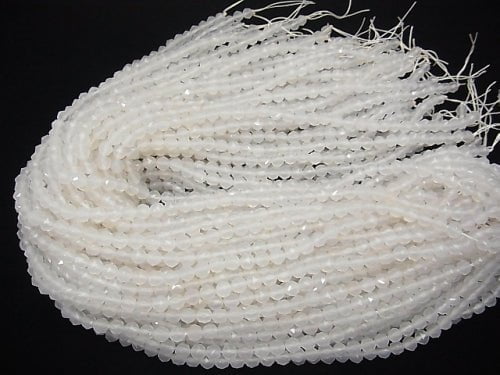 [Video] High Quality! 1strand $7.79! White Chalcedony AAA Star Faceted Round 6mm 1strand beads (aprx.15inch / 37cm)