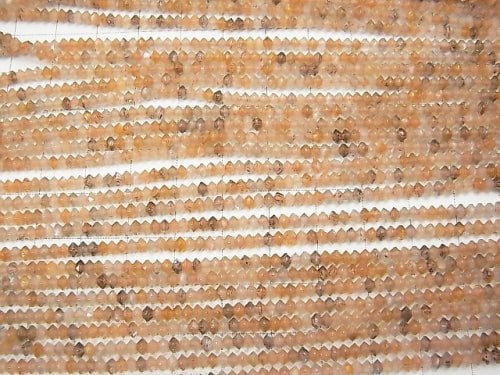 High Quality! 1strand $7.79! Silver Sheen Orange Moonstone AA+ Faceted Button Rondelle 3x3x1.5mm 1strand beads (aprx.15inch / 38cm)