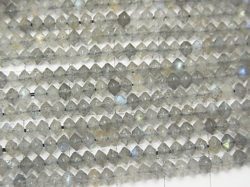 [Video] High quality! 1strand $6.79! Labradorite AA Faceted Button Rondelle 4x4x2mm less 1strand beads (aprx.15inch / 38cm)