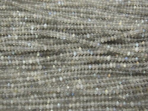 [Video] High quality! 1strand $6.79! Labradorite AA Faceted Button Roundel 4x4x2mm less 1strand beads (aprx.15inch / 38cm)