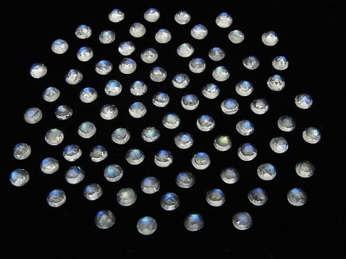 High Quality Rainbow Moonstone AAA Round Rose Cut 3x3x2mm 5pcs $5.79!