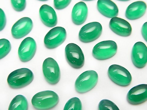 Green Onyx AAA Oval Cabochon 6x4mm 10pcs