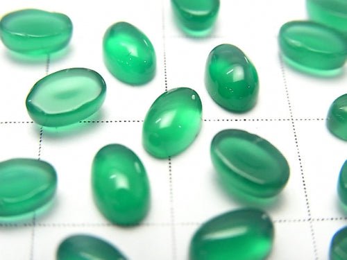 Green Onyx AAA Oval Cabochon 6x4mm 10pcs