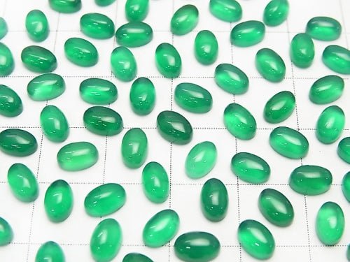 Green Onyx AAA Oval Cabochon 6x4mm 10pcs