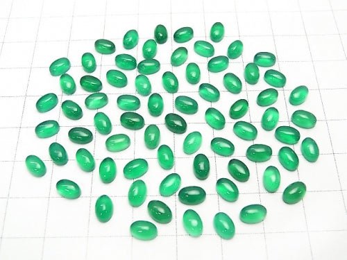 Green Onyx AAA Oval Cabochon 6x4mm 10pcs