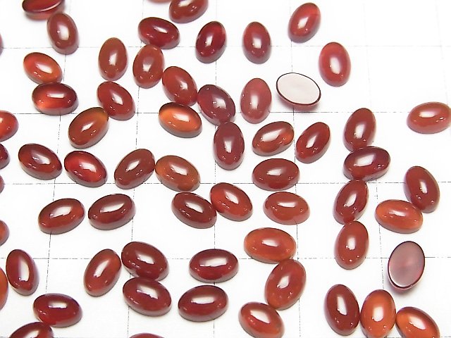 [Video]Red Agate Oval Cabochon 6x4mm 10pcs
