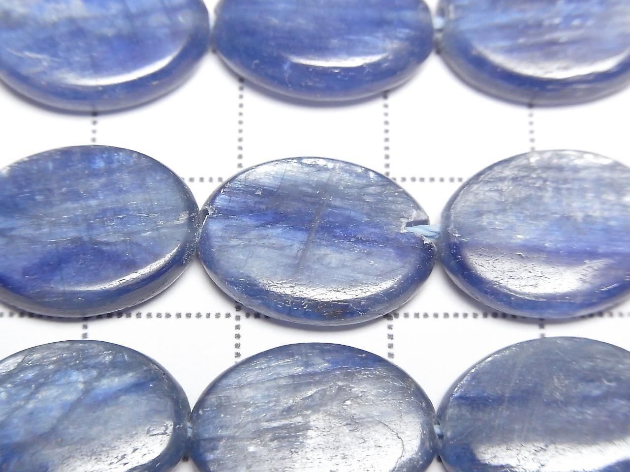 藍晶石 AA++ 橢圓形 16x12x4mm 半串或一串珠子 (約15英吋/37公分)