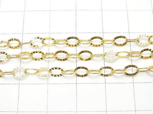 14KGF Flat Oval Chain 5.2x4mm 10cm