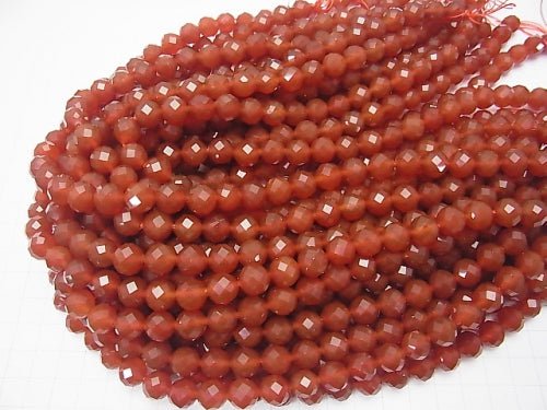 High Quality! Red Agate AAA 64 Faceted Round 10mm half or 1 strand beads (aprx.15inch/37cm)