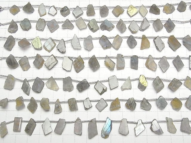 [Video]Labradorite AA Rough Slice Faceted 1strand beads (aprx.7inch/18cm)