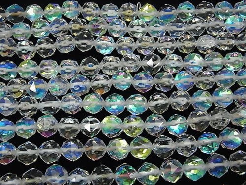 [Video] High Quality! Luna Flash Star Faceted Round 12mm half or 1strand beads (aprx.15inch / 36cm)