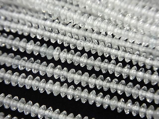 [Video] High Quality! White Topaz AA+ Abacus Cut 3x3x1mm 1strand Beads (approx. 15 inches/37 cm)