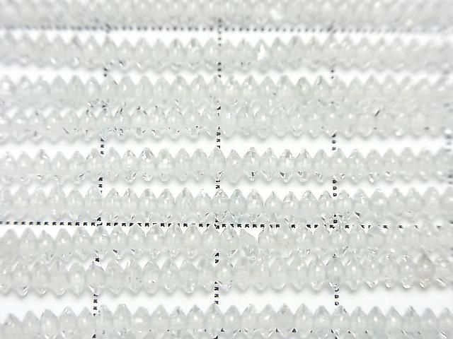 [Video] High Quality! White Topaz AA+ Abacus Cut 3x3x1mm 1strand Beads (approx. 15 inches/37 cm)