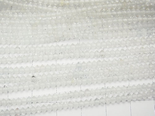 High Quality! 1strand $7.79! White Topaz AA + Faceted Button Roundel 3x3x2mm 1strand beads (aprx.15inch / 38cm)