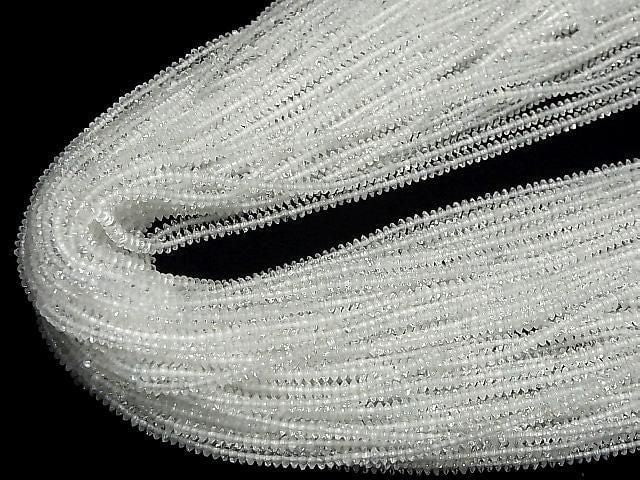 [Video] High Quality! White Topaz AA+ Abacus Cut 3x3x1mm 1strand Beads (approx. 15 inches/37 cm)