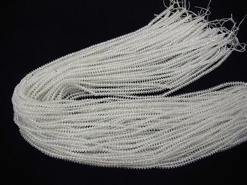 High Quality! 1strand $7.79! White Topaz AA + Faceted Button Roundel 3x3x2mm 1strand beads (aprx.15inch / 38cm)