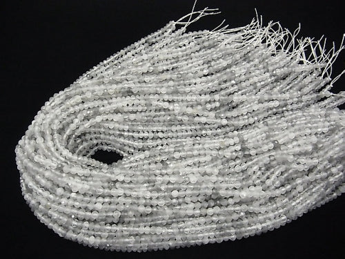 High Quality! 1strand $7.79! Gray Quartz AA Faceted Button Roundel 4x4x3mm 1strand beads (aprx.15inch / 38cm)