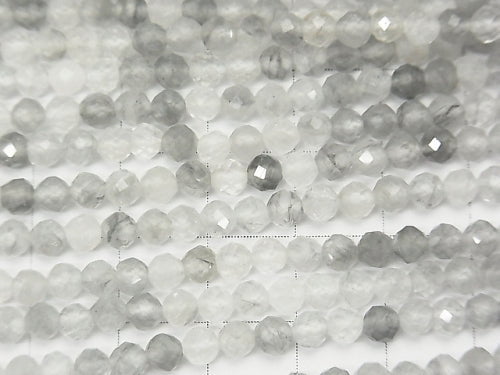 High Quality! Gray Quartz AA Faceted Round 4mm 1strand beads (aprx.15inch/38cm)