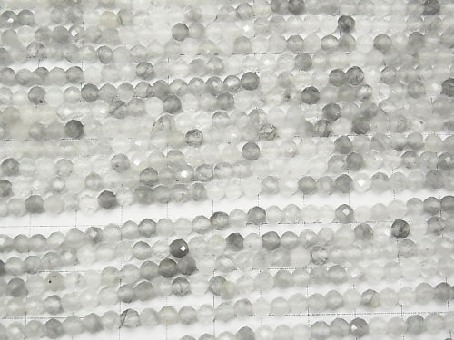 High Quality! Gray Quartz AA Faceted Round 4mm 1strand beads (aprx.15inch/38cm)