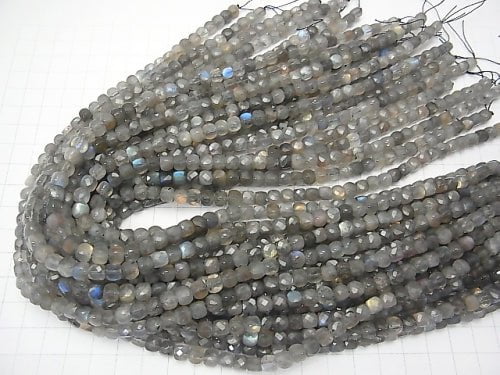 [Video] High Quality! Labradorite AA++ Cube Shape 5x5x5mm half or 1strand beads (aprx.15inch/37cm)