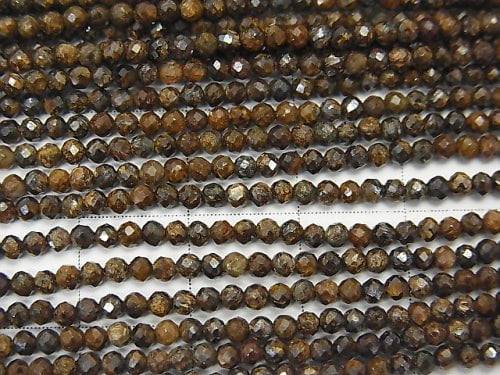 High Quality!  Bronzite  Faceted Round 2mm  1strand beads (aprx.15inch/37cm)