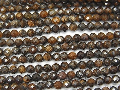 High Quality!  1strand $4.79! Bronzite  Faceted Round 3mm  1strand (aprx.15inch/38cm)