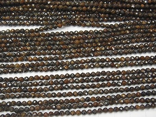 High Quality!  1strand $4.79! Bronzite  Faceted Round 3mm  1strand (aprx.15inch/38cm)