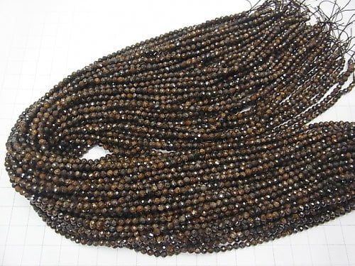 High Quality!  1strand $4.79! Bronzite  Faceted Round 3mm  1strand (aprx.15inch/38cm)