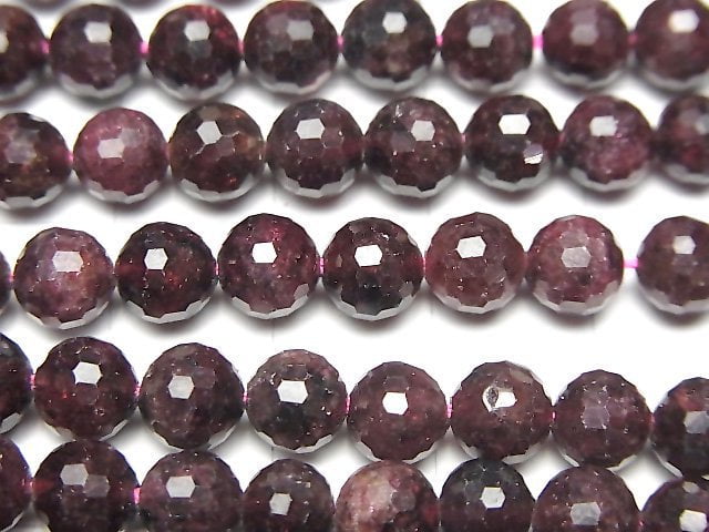 High Quality!  Garnet AA++ 128Faceted Round 6mm 1strand beads (aprx.15inch/37cm)