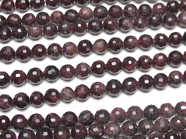 High Quality!  Garnet AA++ 128Faceted Round 6mm 1strand beads (aprx.15inch/37cm)