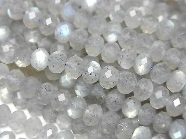 Haute qualité ! Labradorite AAA - Rondelle facettée bouton 6x6x4mm demi-fil ou 1 fil (env. 38cm)
