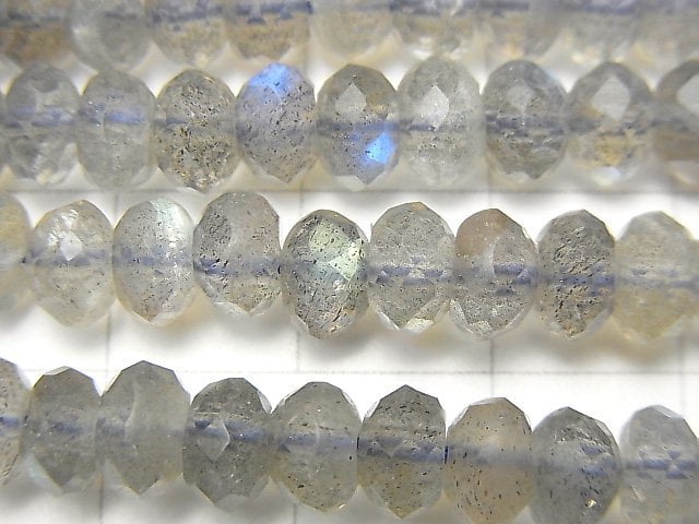 High Quality! Labradorite AAA- Faceted Button Roundel 6x6x4mm half or 1strand beads (aprx.15inch/38cm)