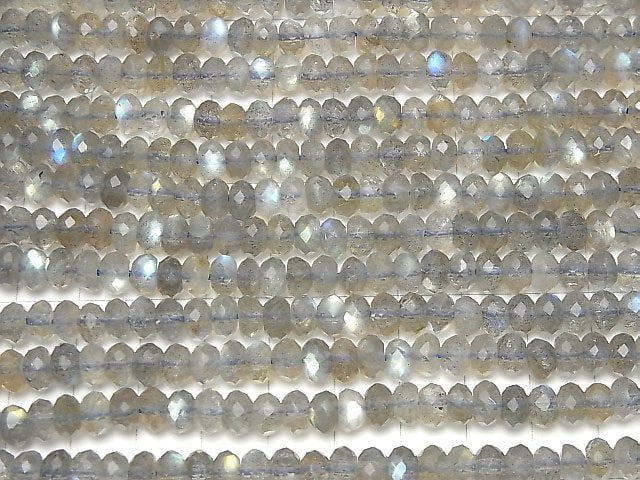 High Quality! Labradorite AAA- Faceted Button Roundel 6x6x4mm half or 1strand beads (aprx.15inch/38cm)