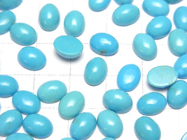 [Video] Arizona Kingman Turquoise AAA- Oval Cabochon 8x6mm 2pcs