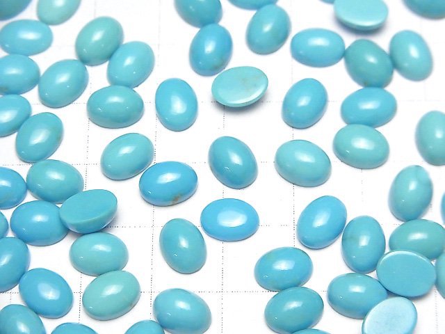 [Video] Arizona Kingman Turquoise AAA- Oval Cabochon 8x6mm 2pcs