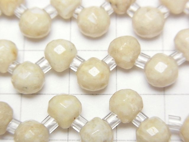 [Video]Riverstone Onion Faceted Briolette 7x7x7mm half or 1strand beads (aprx.14inch/34cm)