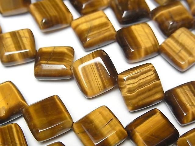 [Video] Yellow Tiger's Eye AA++ Diamond 13x13mm half or 1strand beads (approx. 15 inches/36 cm)