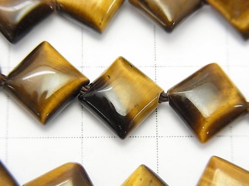 1strand $9.79! Yellow Tiger Eye AA ++ Diamond 11x11x4mm Honey Color 1strand (aprx.15inch / 38cm)