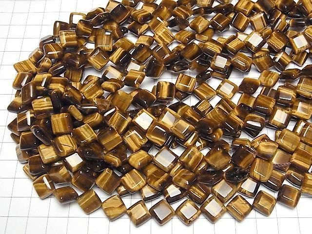 [Video] Yellow Tiger's Eye AA++ Diamond 13x13mm half or 1strand beads (approx. 15 inches/36 cm)