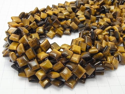 1strand $9.79! Yellow Tiger Eye AA ++ Diamond 11x11x4mm Honey Color 1strand (aprx.15inch / 38cm)