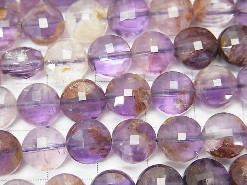 High Quality! Garden Amethyst AA ++ Faceted Coin 8x8x6mm half or 1strand beads (aprx.15inch / 37cm)