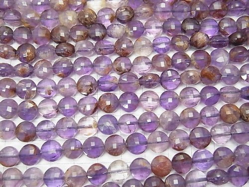 High Quality! Garden Amethyst AA ++ Faceted Coin 8x8x6mm half or 1strand beads (aprx.15inch / 37cm)