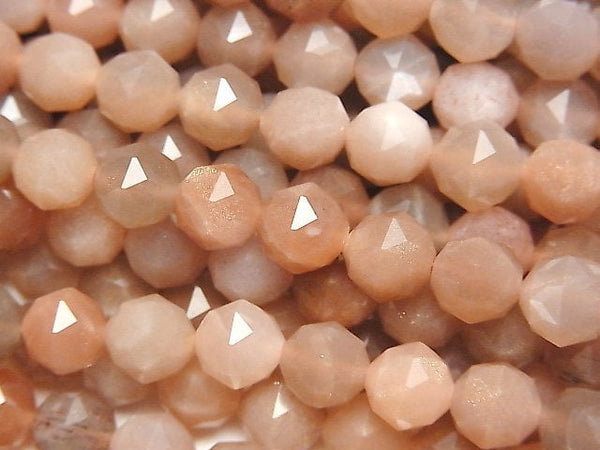 High Quality! Orange Moonstone AA ++ Star Faceted Round 7mm half or 1strand beads (aprx.15inch / 37cm)