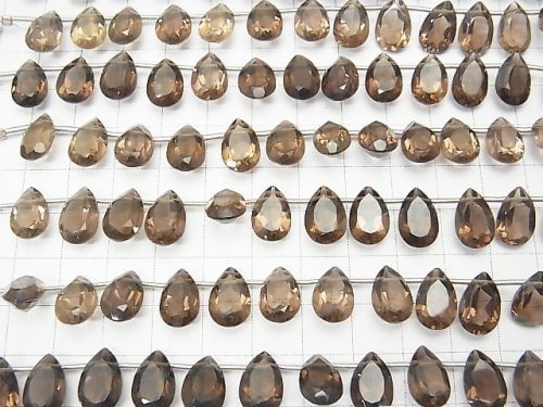 High Quality Smoky Quartz AAA Pear shape  Faceted 12x8x5mm half or 1strand (18pcs )