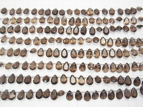 High Quality Smoky Quartz AAA Pear shape  Faceted 12x8x5mm half or 1strand (18pcs )