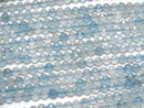 [Video] High Quality! Aquamarine AA+ Star Faceted Round 4mm 1strand beads (aprx.15inch / 36cm)